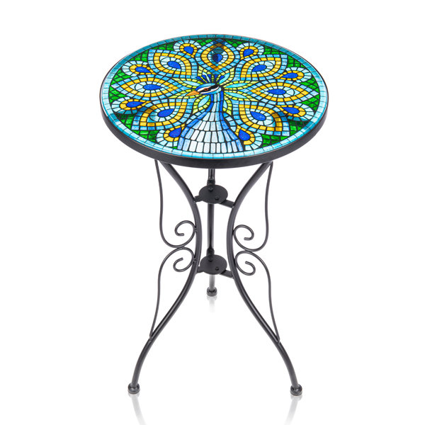 Bloomsbury Market Aerend Glass Outdoor Side Table Wayfair
